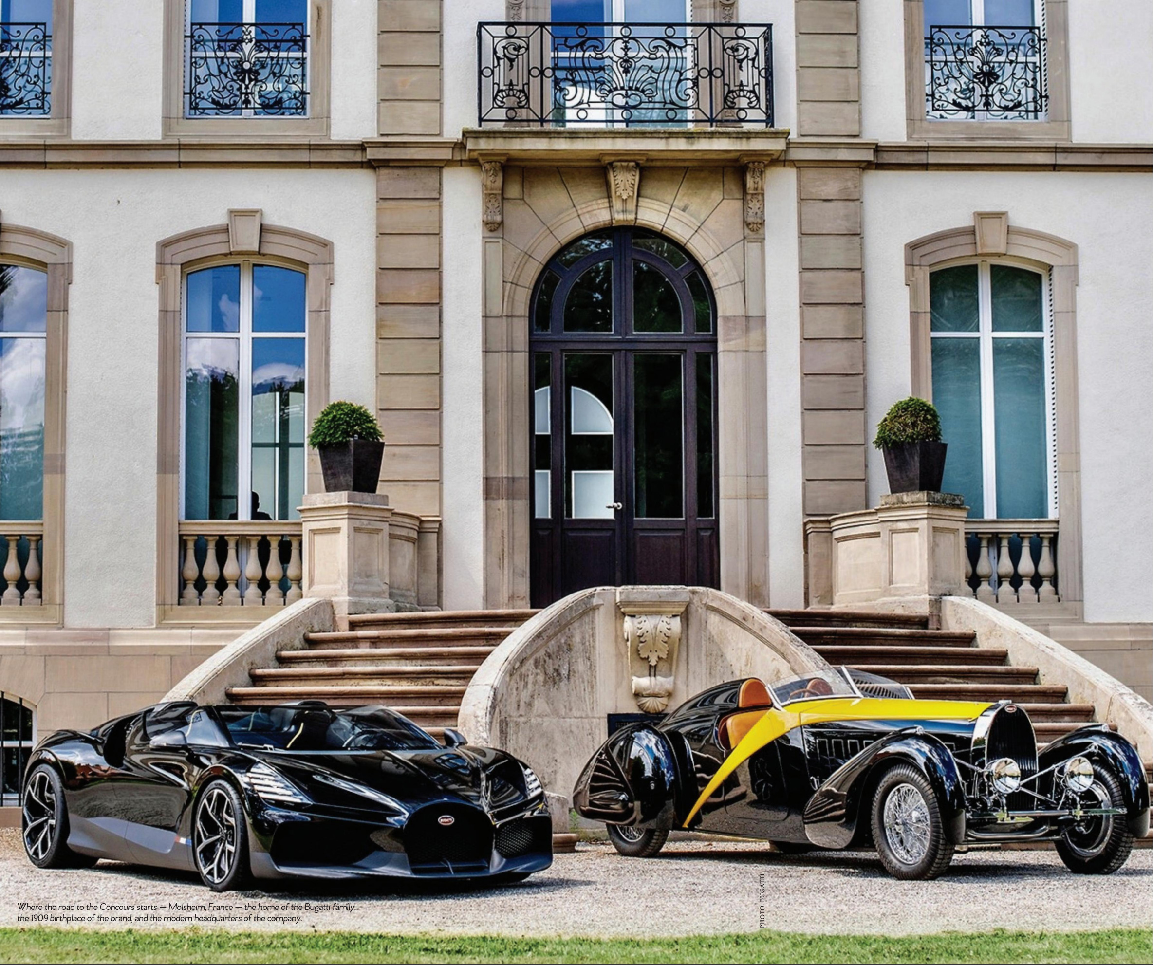 Where the road to the concours starts — Molsheim France — the home of the Bugatti family, the 1909 birthplace of the brand, and the modern headquarters of the company.