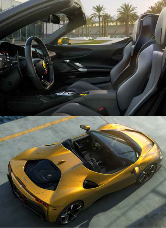 2024 Ferrari SF90 Spider interior and top down view